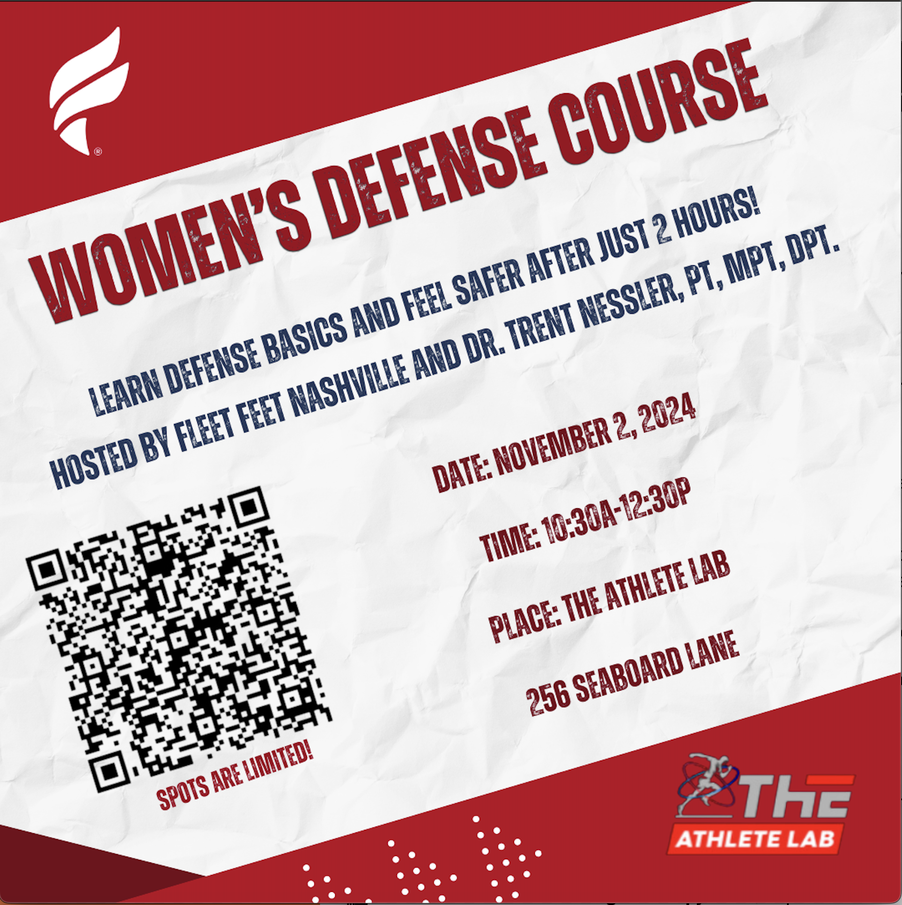 The Athlete Lab Partners With Fleet Feet To Offer Women’s Self Defense Training